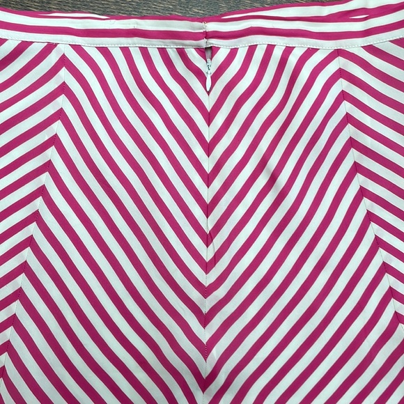 Michael Kors Striped Silk Pink and Off White Flowy Mini Skirt Size 14 - Picture 6 of 12